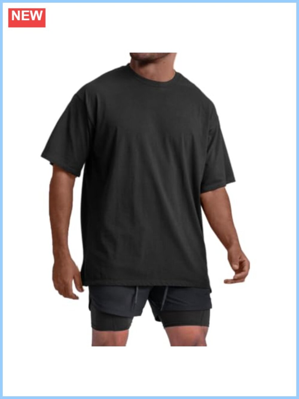 Oversized Men's T-Shirt Cotton Spandex Quick Dry Gym Athletic Tee